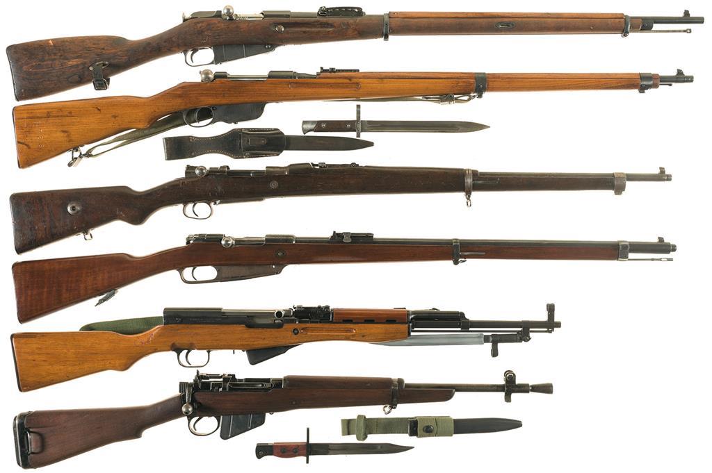 Collector's Lot of Six Military Rifles-A) Russian 1891 Finnish R