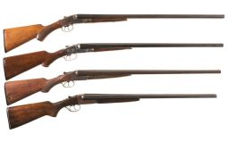 Four Side by Side Shotguns -A) Montgomery Ward Double Barrel