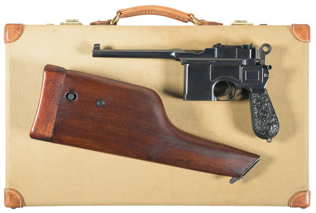 Mauser Large Ring Broomhandle Pistol with Case and Stock Rock Island