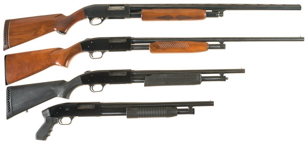 Four Slide Action Shotguns -A) High Standard Flite King Deluxe S