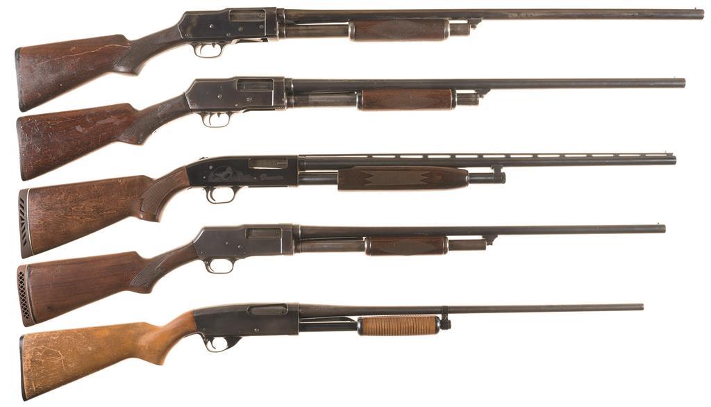 Five Slide Action Shotguns -A) Stevens Model 520 Shotgun | Rock Island ...