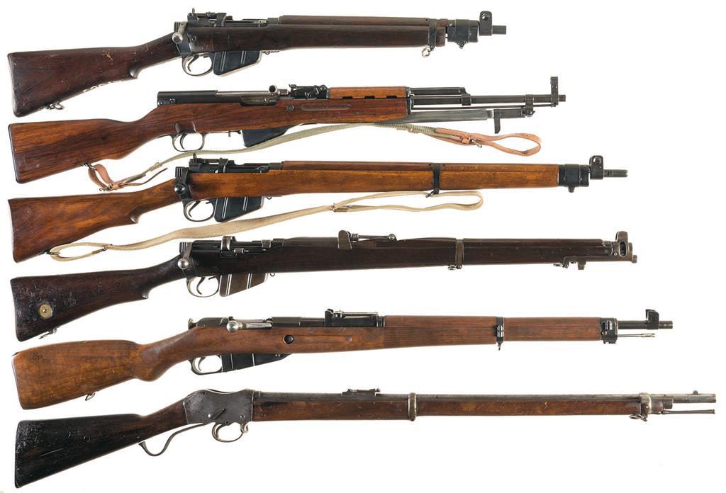Collector's Lot of Six Military Rifles A) British Enfield No. 4 Rock