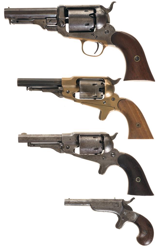 Four Hand Guns -A) Whitney Pocket Model Percussion Revolver | Rock ...