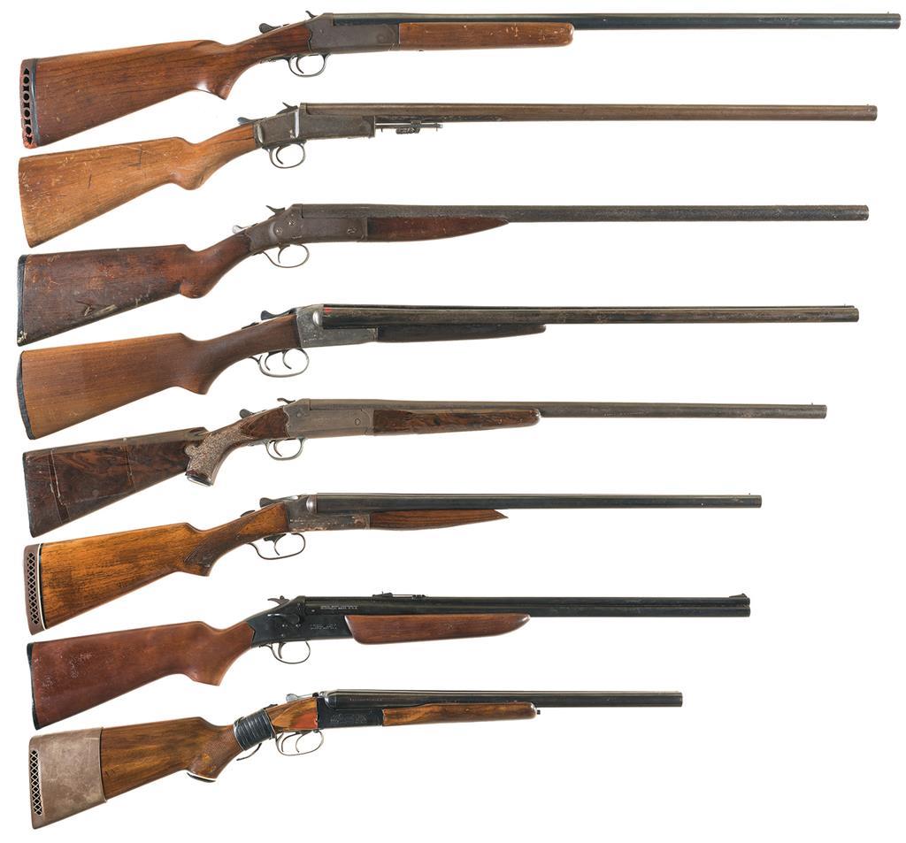 Seven Shotguns and One Combination Gun -A) Montgomery Ward Hercules Model 1...
