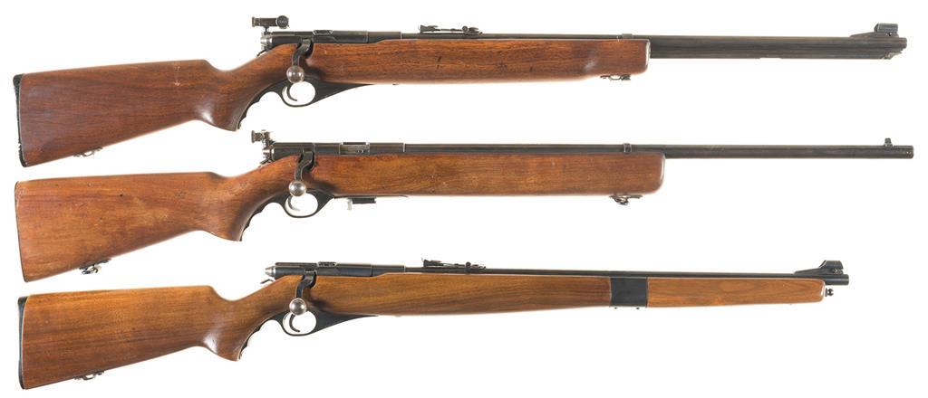 Three Mossberg Bolt Action Rifles.