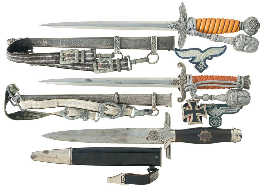 Three Nazi Style Daggers with Sheaths and Hangers | Rock Island Auction