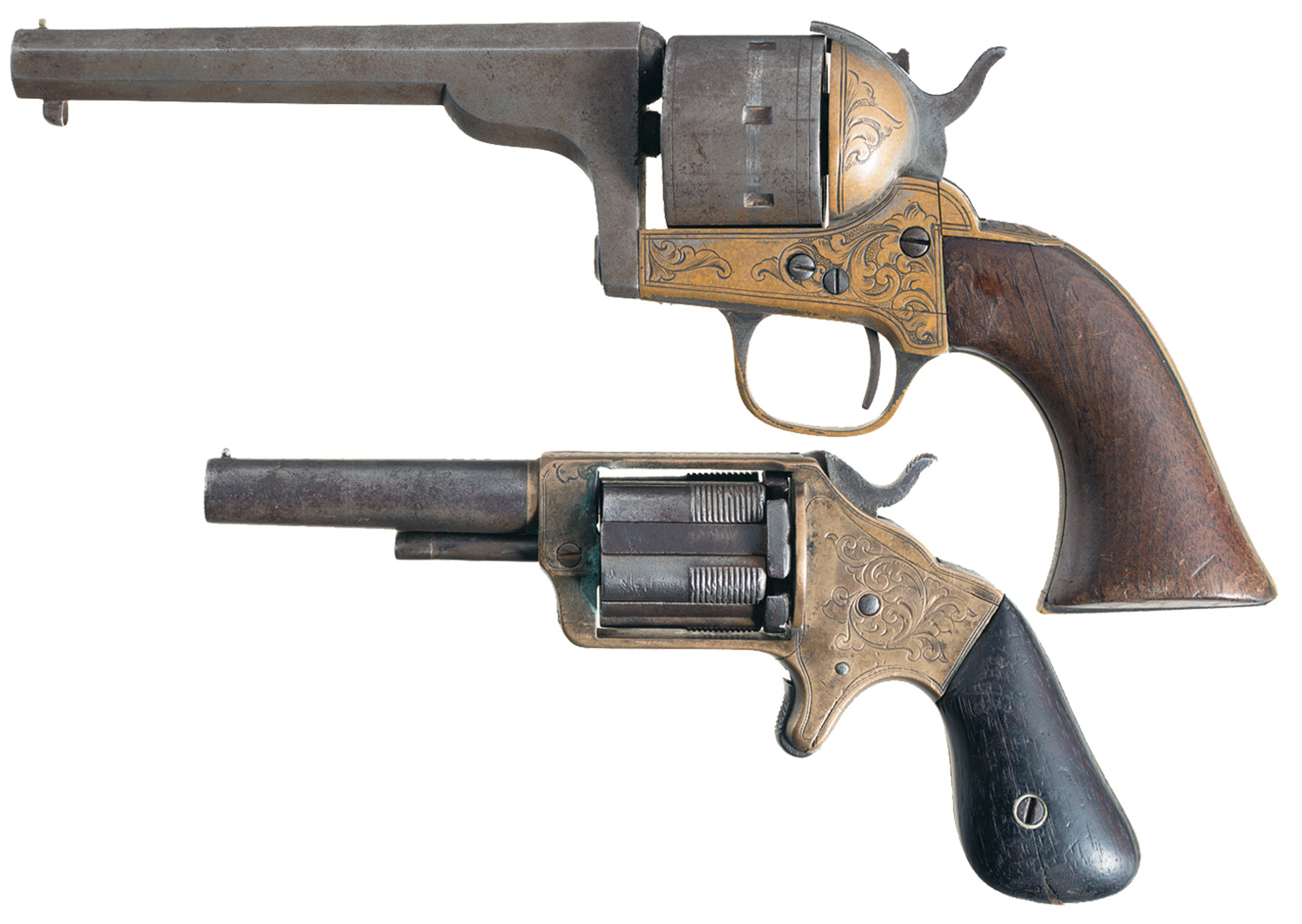 Two Engraved Antique Single Action Revolvers | Rock Island Auction