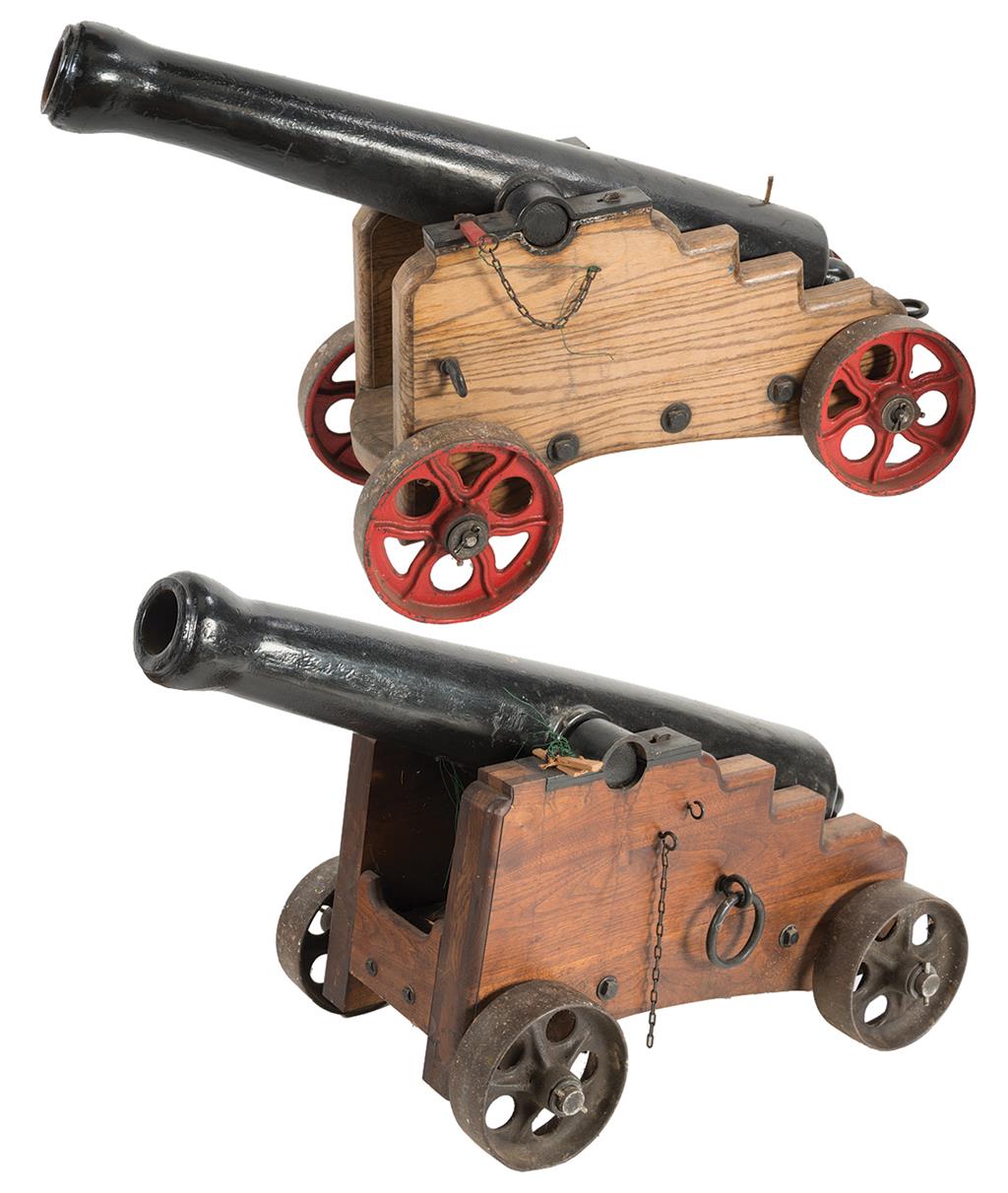 Two Unmarked Cannons with Carriages A) Cannon Rock Island Auction