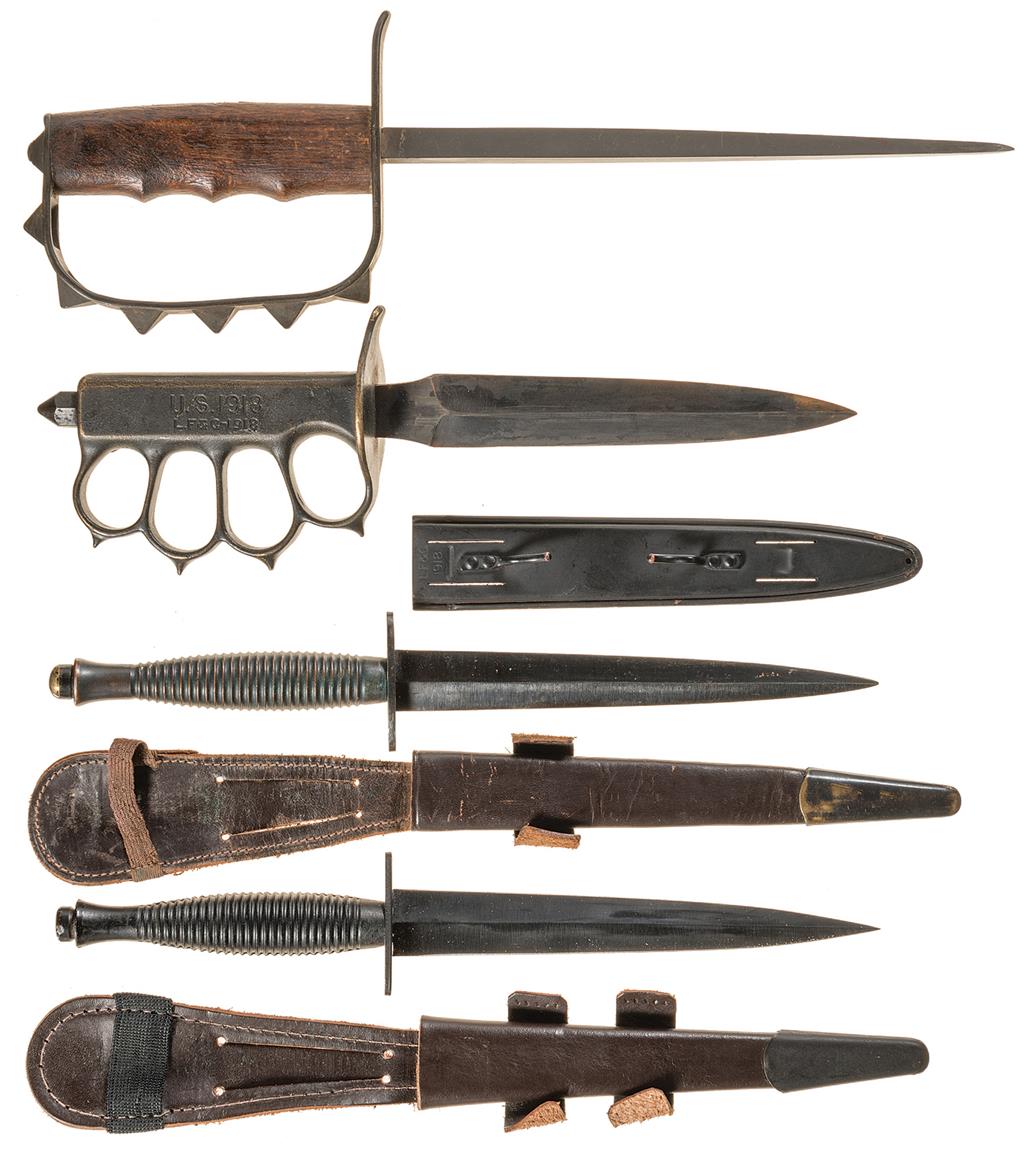 Two Trench Knives And Two Fairbairn Sykes Daggers Rock Island Auction