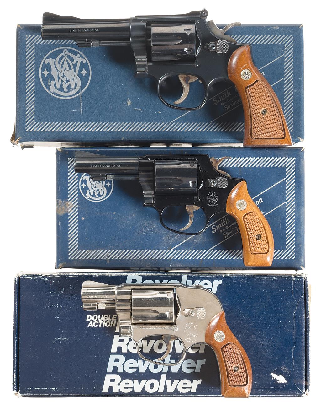 Three Smith & Wesson DA Revolvers w/ Original Boxes | Rock Island Auction