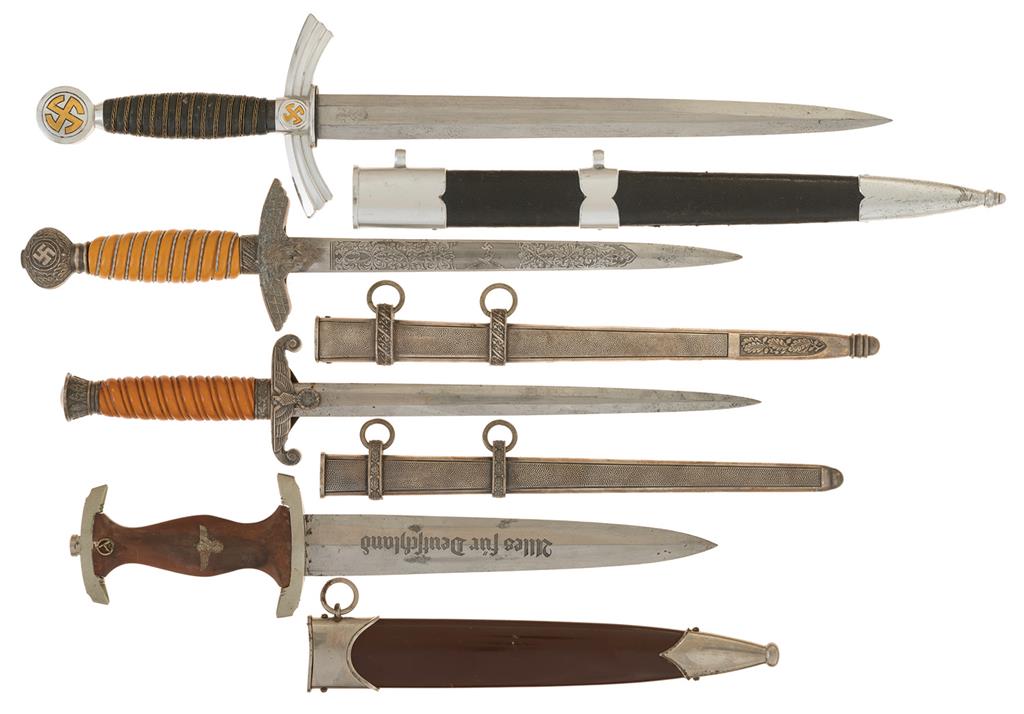 Four Nazi Style Daggers with Sheaths | Rock Island Auction