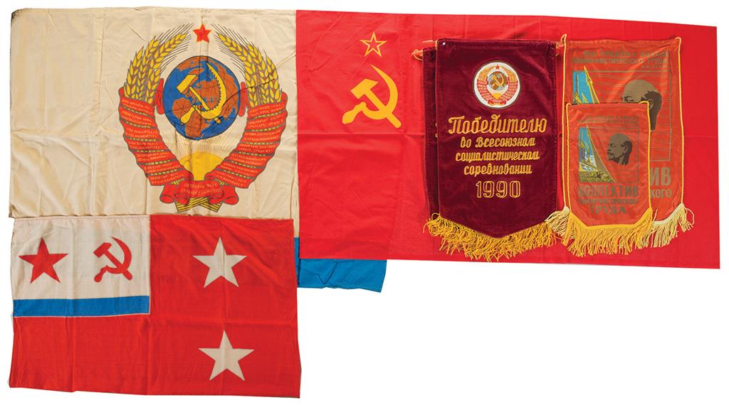 group-of-soviet-and-east-german-flags-and-banners-rock-island-auction