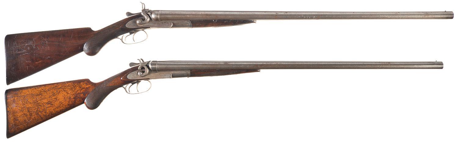 Two Double Barrel Hammer Shotguns | Rock Island Auction