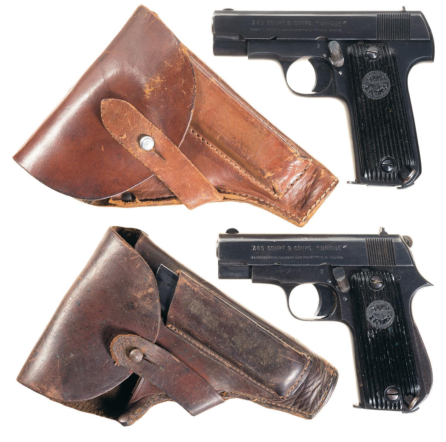 Two Nazi Marked French Semi-Automatic Pistols w/ Holsters | Rock