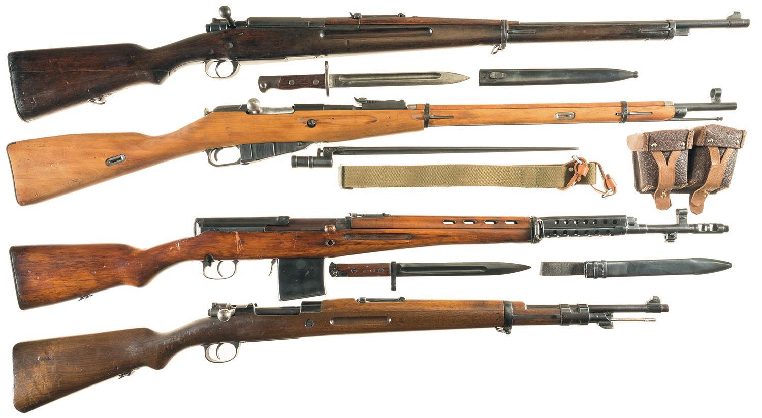 Four Military Rifles w/ Bayonets | Rock Island Auction