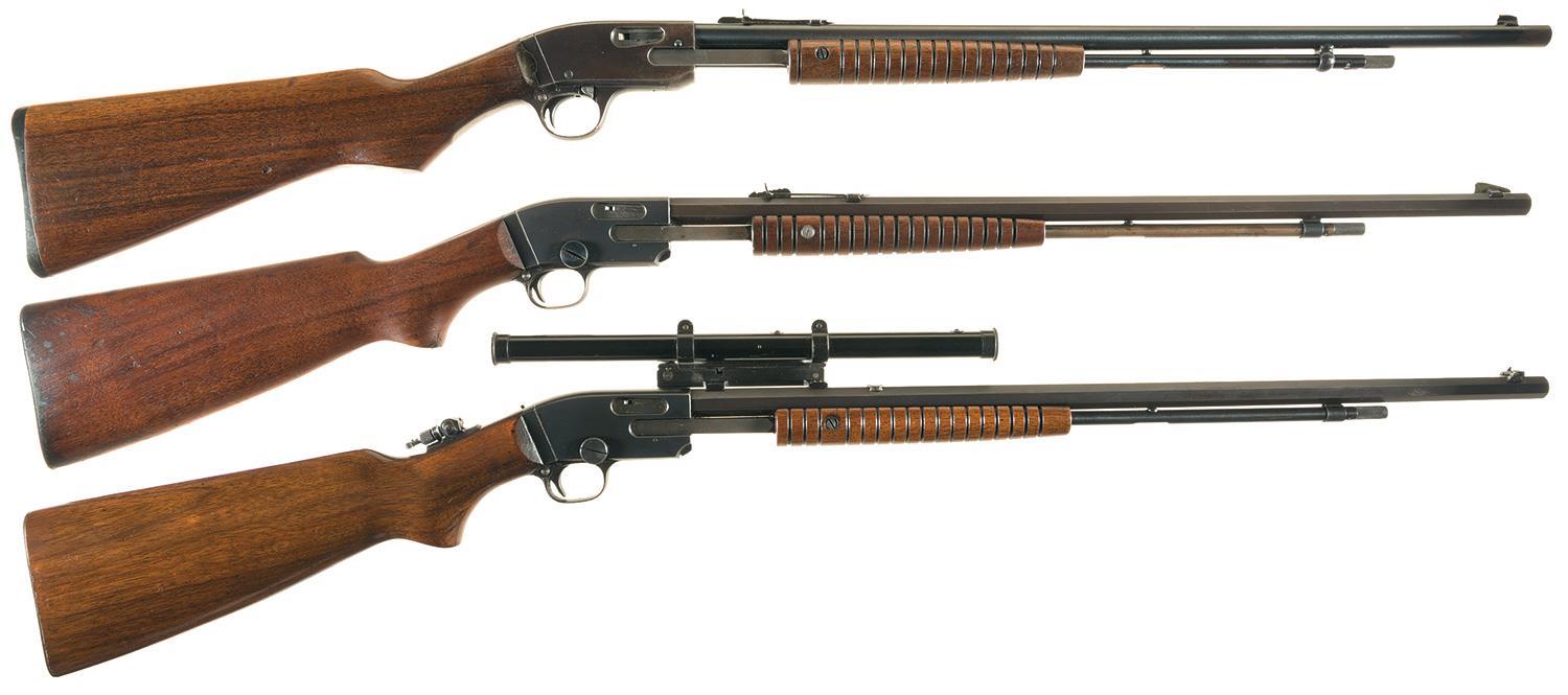 Three Savage Slide Action Rifles | Rock Island Auction