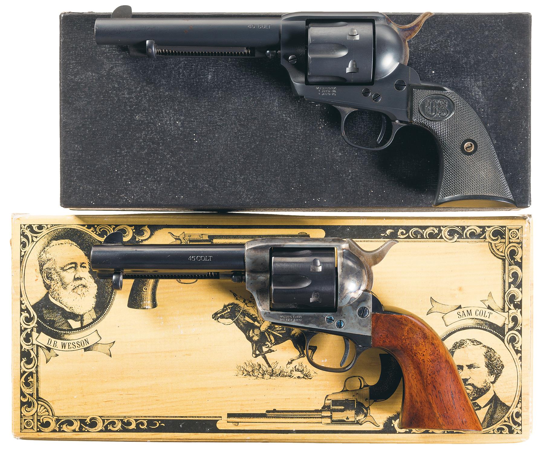 Two Reproduction Single Action Revolvers with Boxes | Rock Island Auction