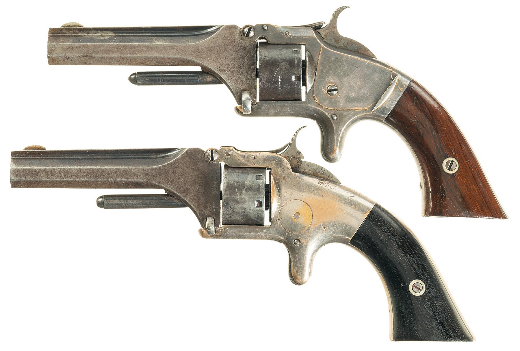 Two Smith & Wesson Antique Tip-up Revolvers 