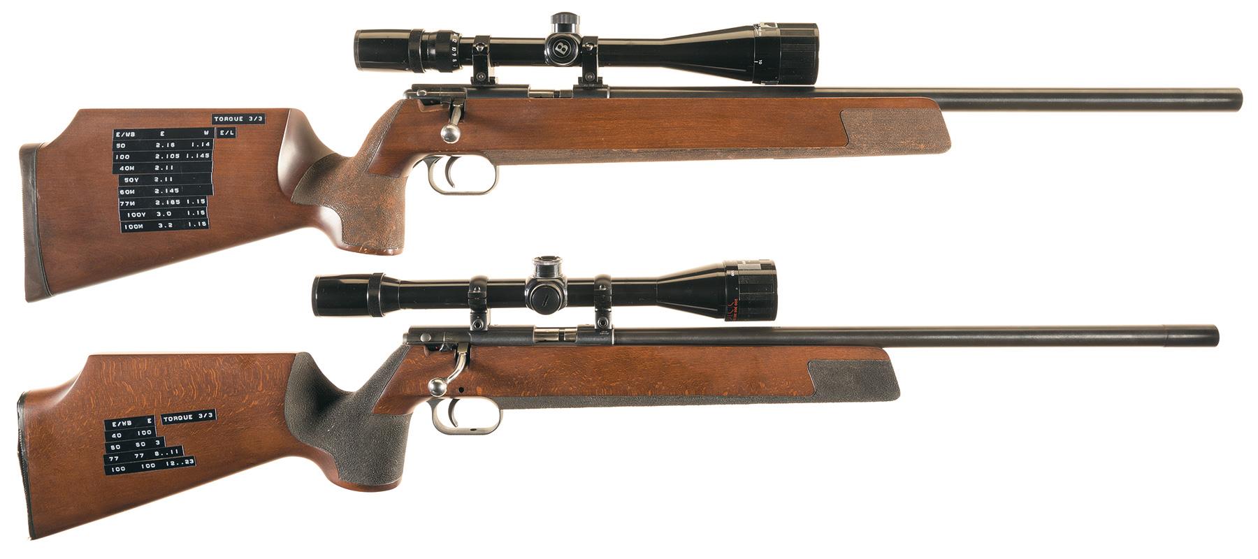 Two Scoped Anschutz Model 64 Silhouette Single Shot Bolt Action | Rock ...