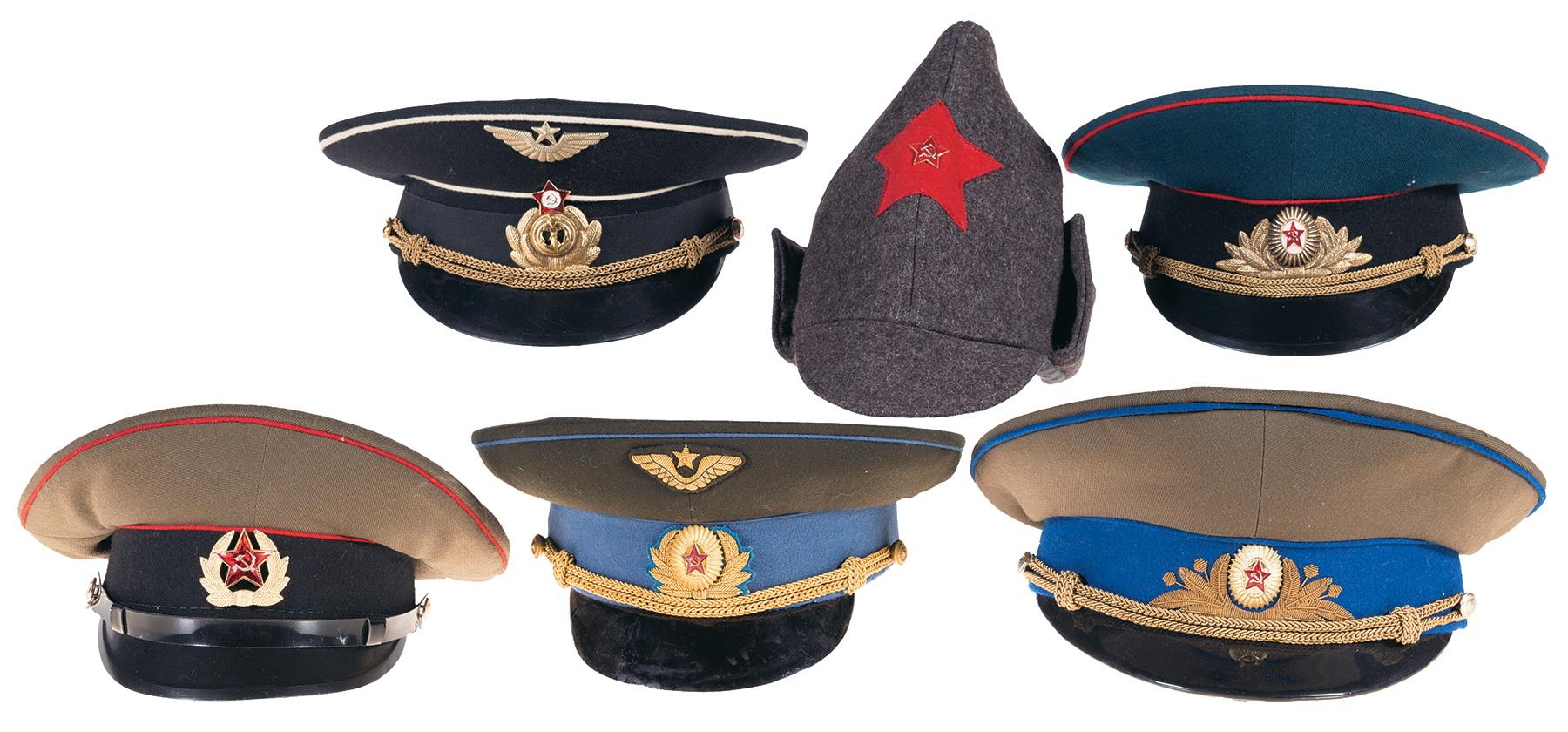 Grouping of Assorted Caps and Military Accoutrements Rock Island Auction