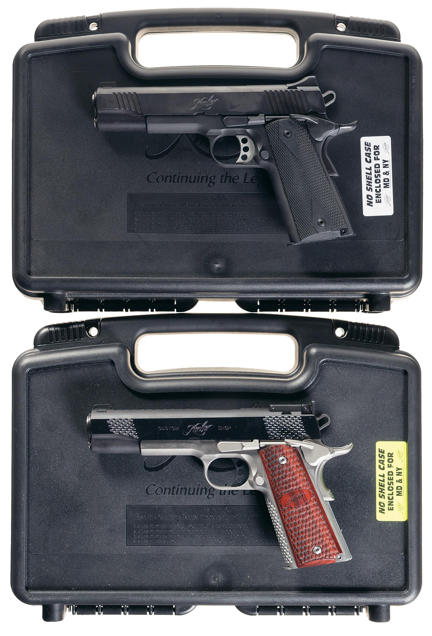Two Kimber SemiAutomatic Pistols with Cases Rock Island Auction