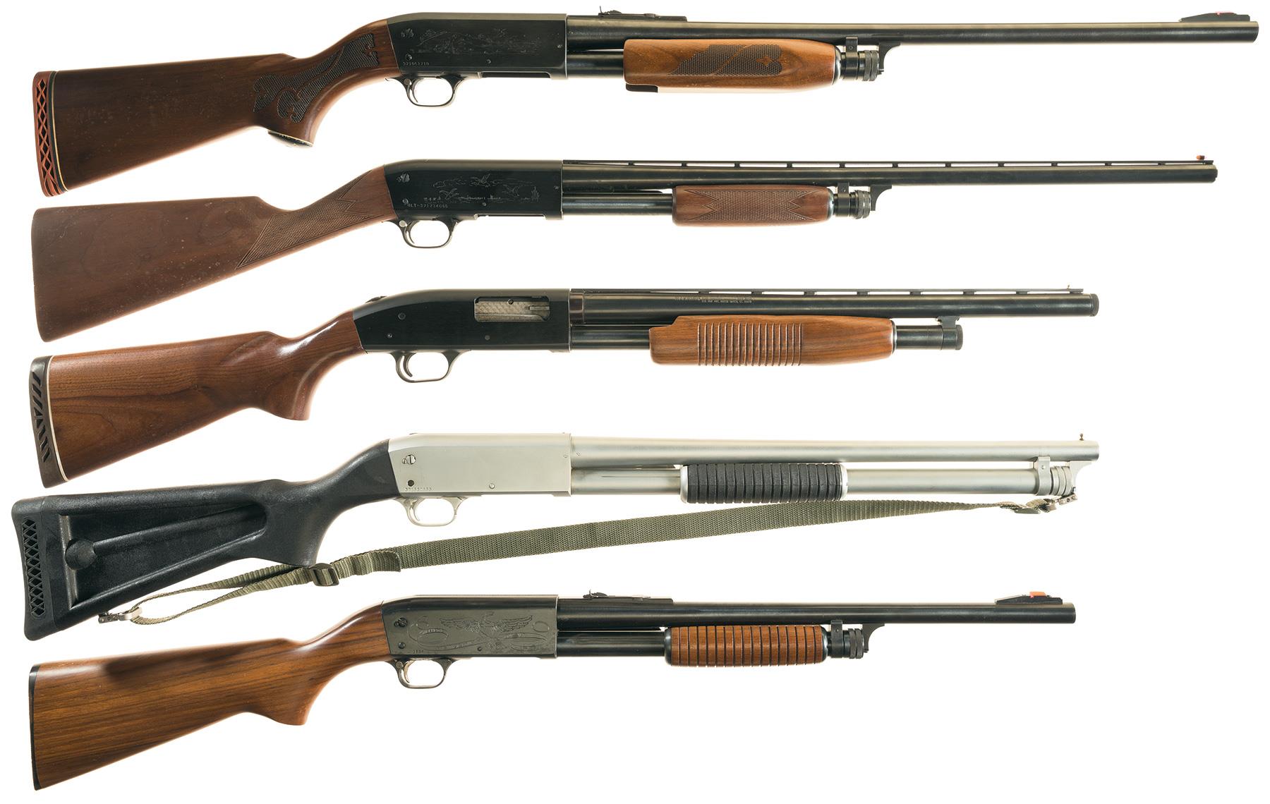 Five Sporting Slide Action Shotguns | Rock Island Auction