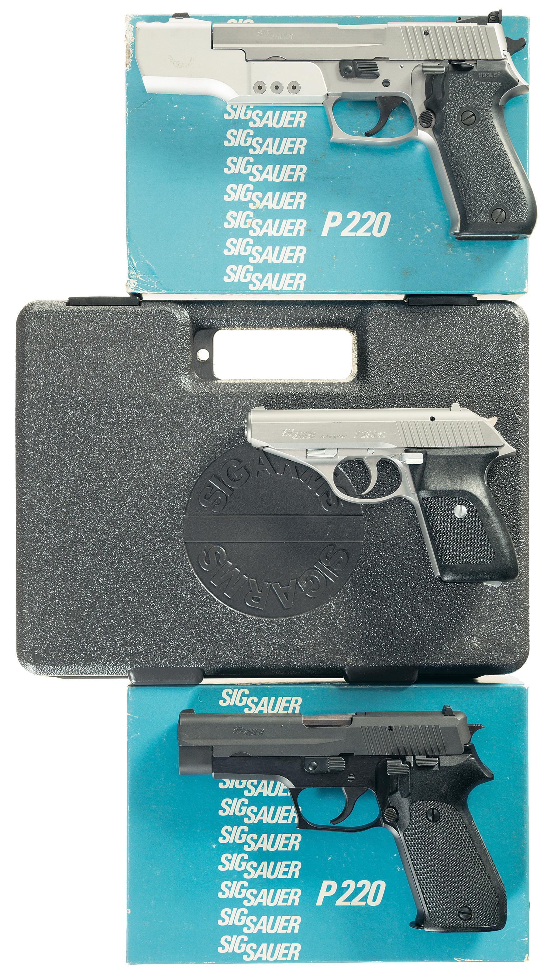 Three Sig Sauer SemiAutomatic Pistols with Boxes Rock Island Auction