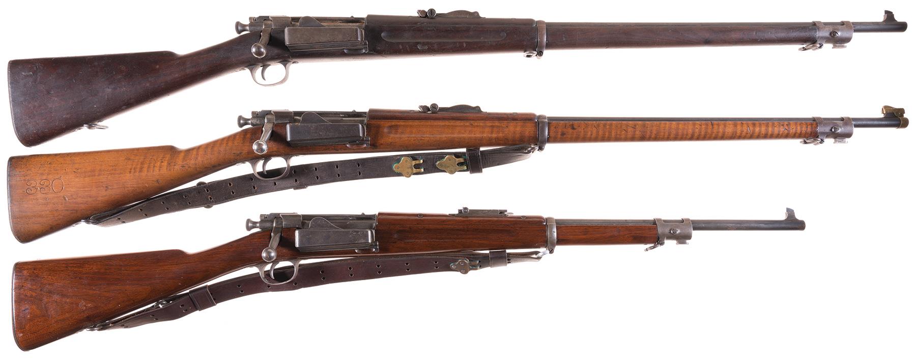 Krag-Jorgensen Bolt Action Rifles -A) U.S. Springfield Model 1898 Krag Rifl...