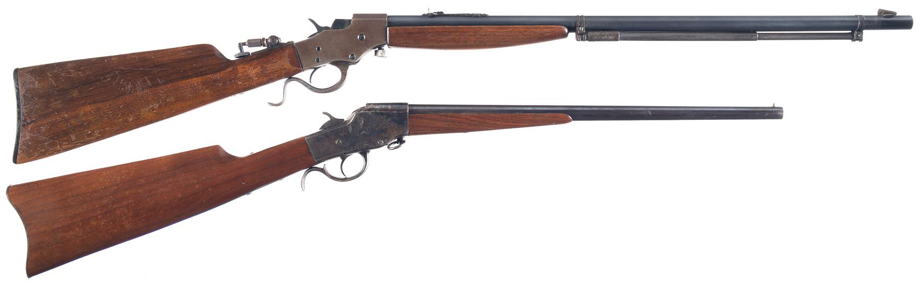 two-single-shot-falling-block-rifles-rock-island-auction