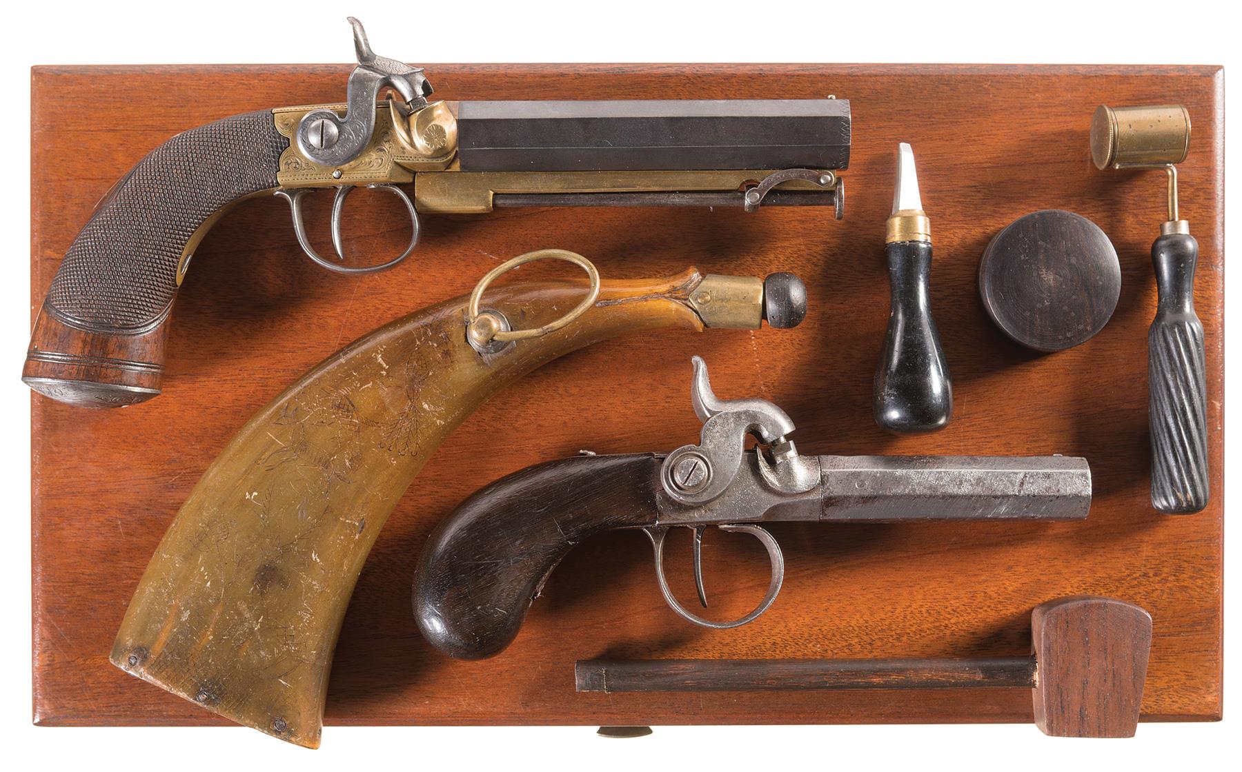 Two British Side Hammer Box Lock Percussion Pistols Rock Island Auction