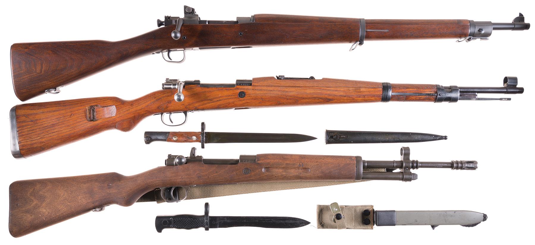 Pierce Rifles Three Military Bolt Action Long Guns | Rock Island Auction
