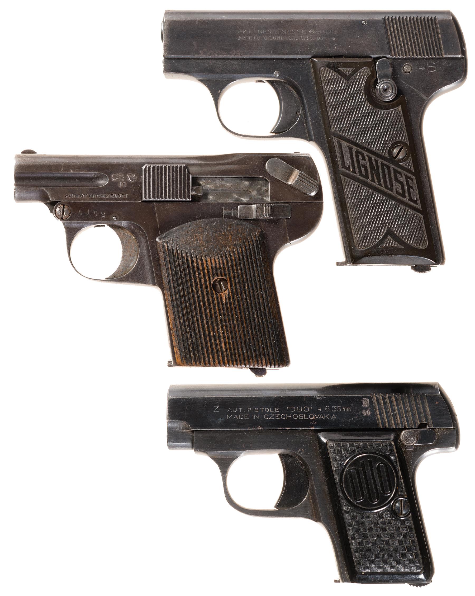 Three European Semi-Automatic Pocket Pistols | Rock Island Auction