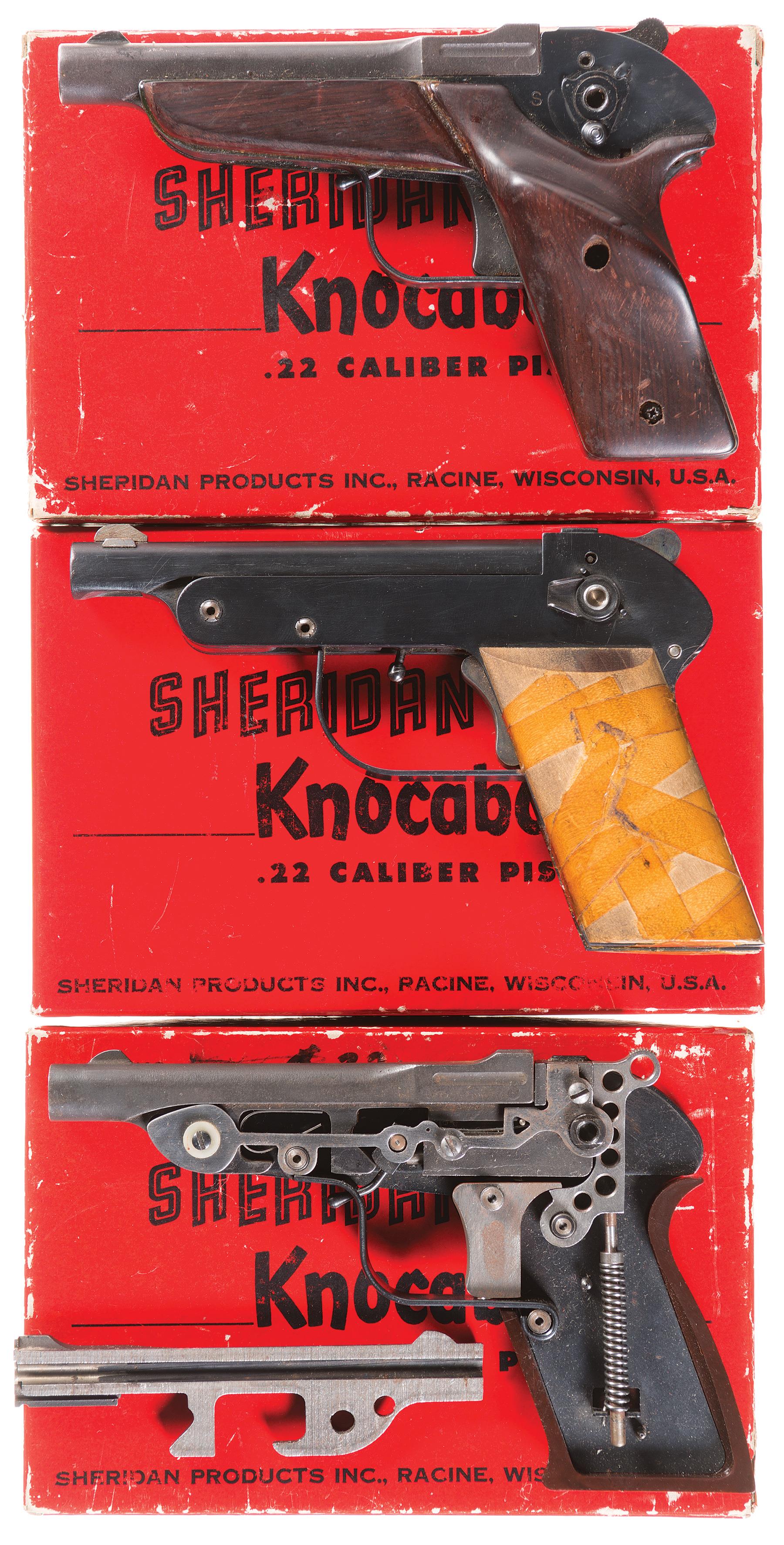 Three Boxed Sheridan Knockabout/Model D Single Shot Pistols | Rock ...