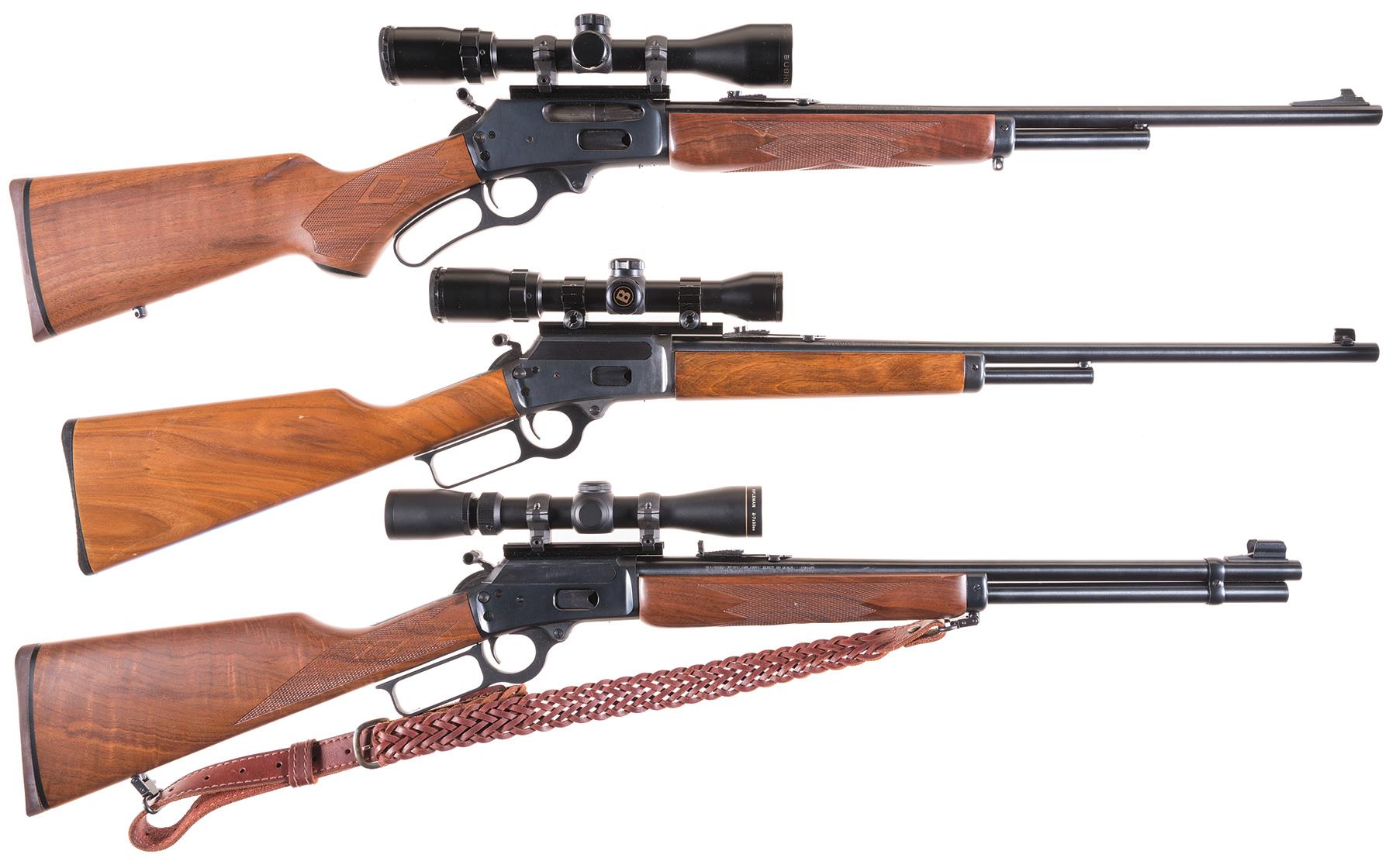 Three Marlin Lever Action Rifles with Scopes | Rock Island Auction