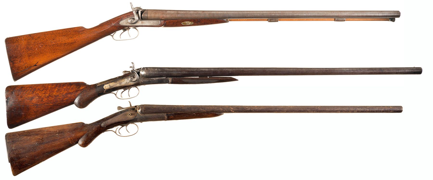 Three Double Barrel Shotguns -A) George Fisher Double Barrel Per | Rock ...