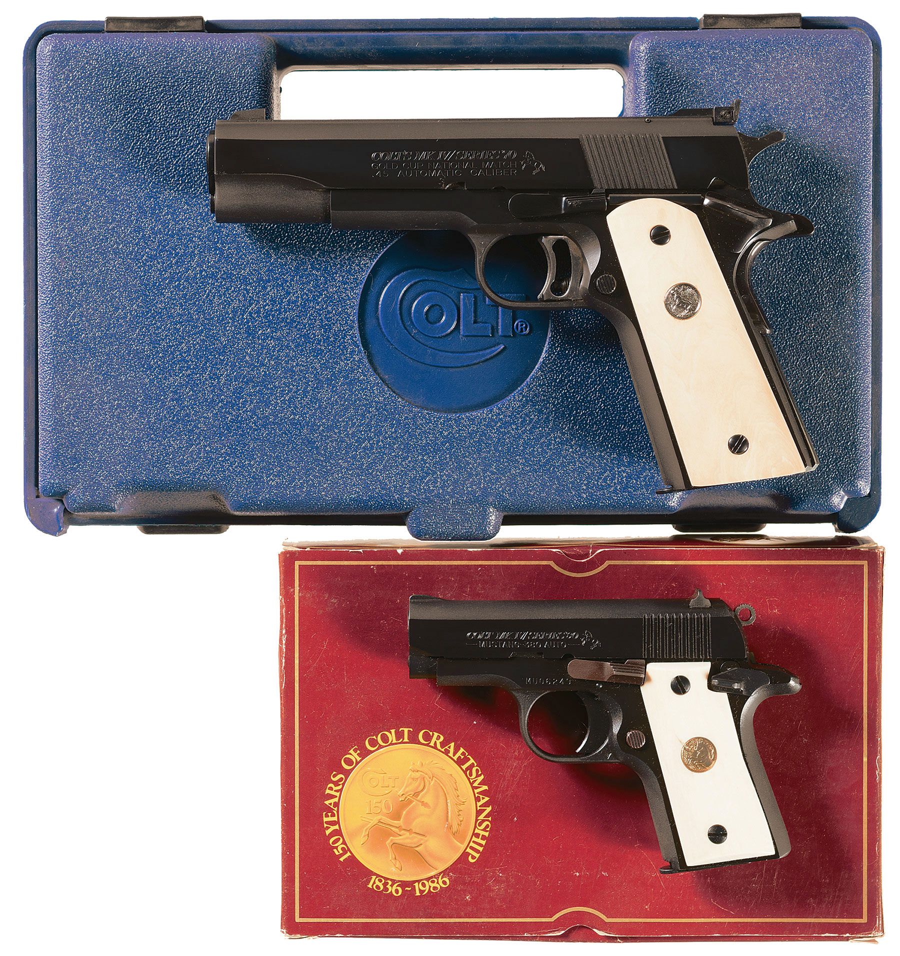 Two Colt Semi-Automatic Pistols -A) Colt Mk. IV Series 70 Gold C | Rock ...