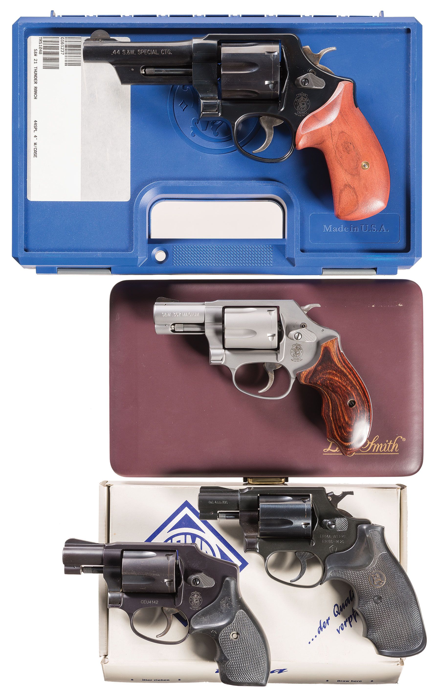 Four Double Action Revolvers A Smith Wesson Model 21 4 Thund Rock Island Auction