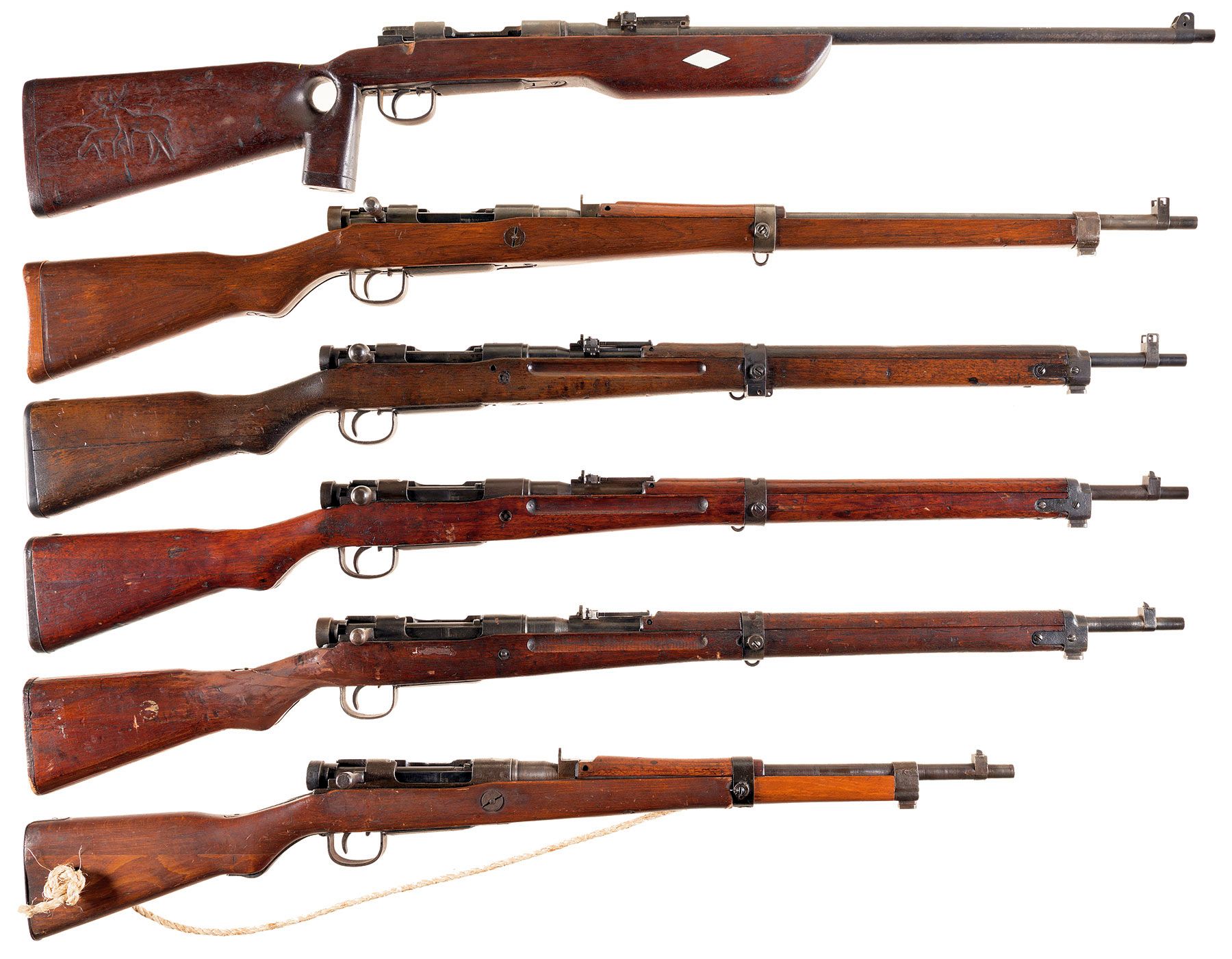 Six Japanese Military Bolt Action Rifles -A) Nagoya Type 99 Rifl | Rock ...