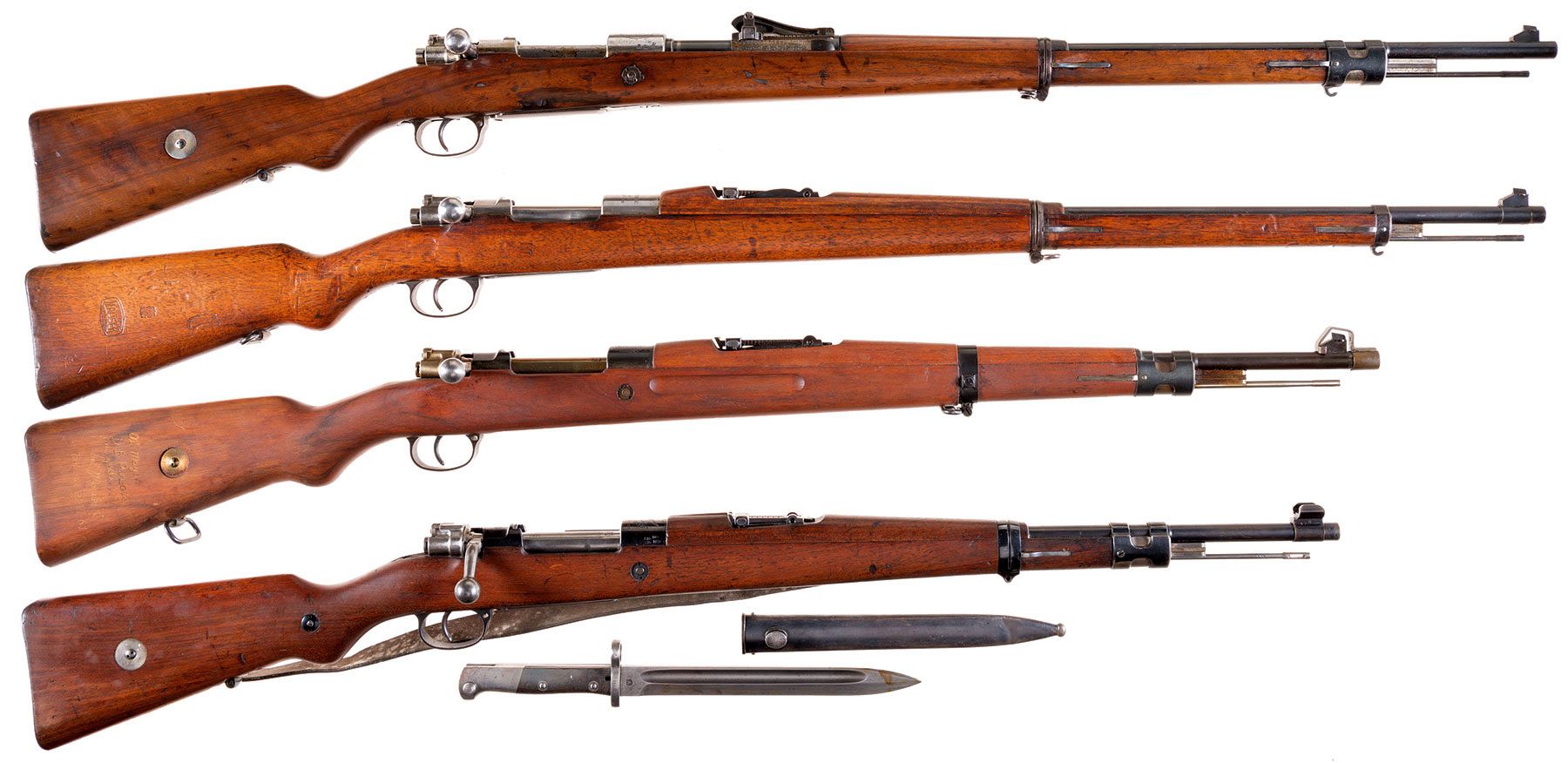 Four Mauser Pattern Bolt Action Rifles -A) Mauser Paraguayan Con | Rock ...