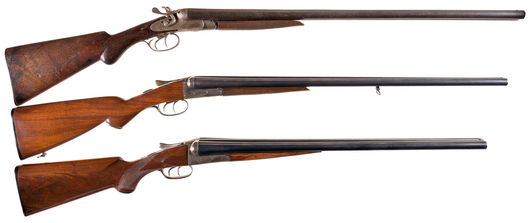 Three Double Barrel Shotguns -A) Engraved Belgian W. Richards Ha | Rock ...