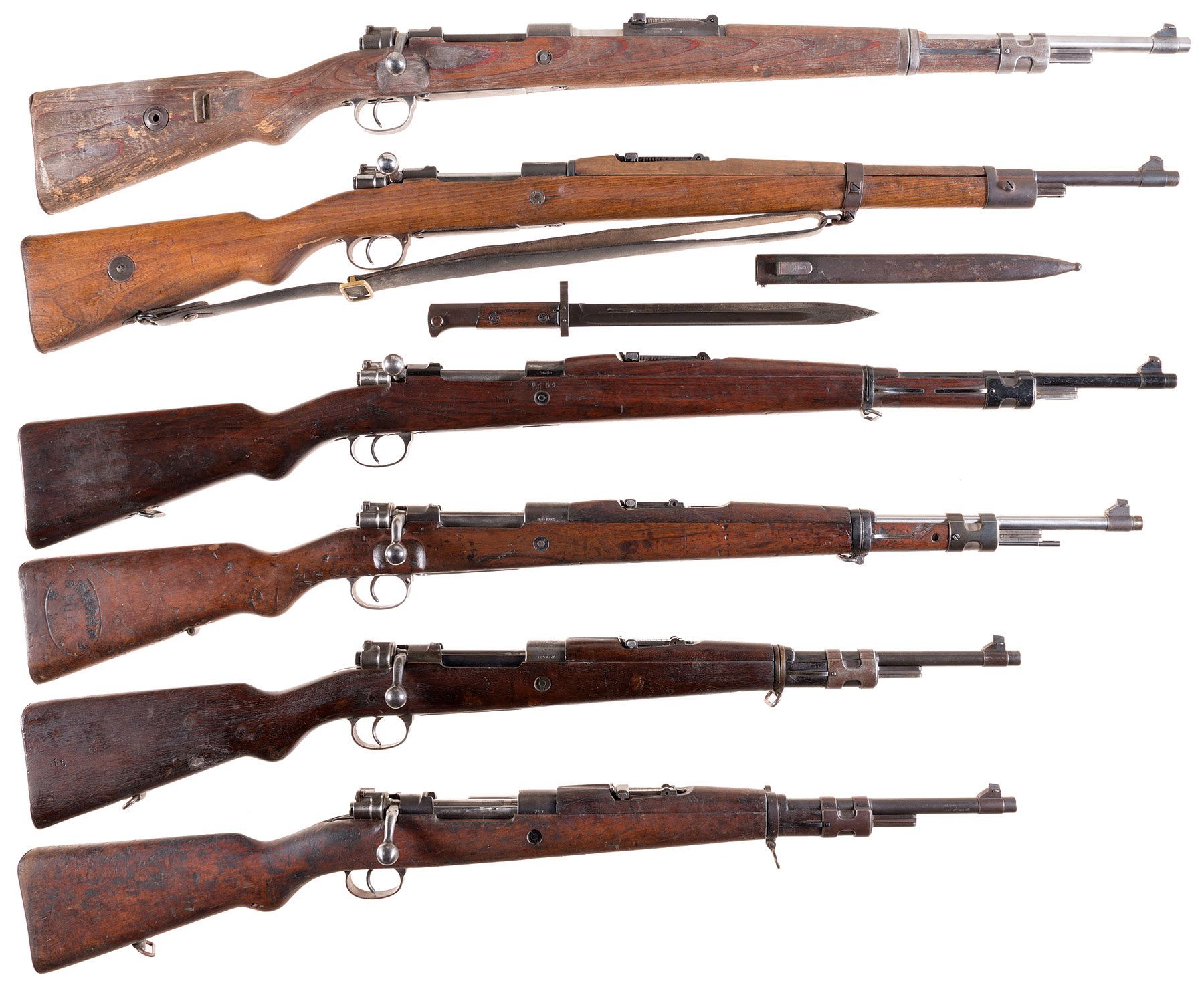 Six Bolt Action Military Rifles -A) Mauser Model 98 Rifle