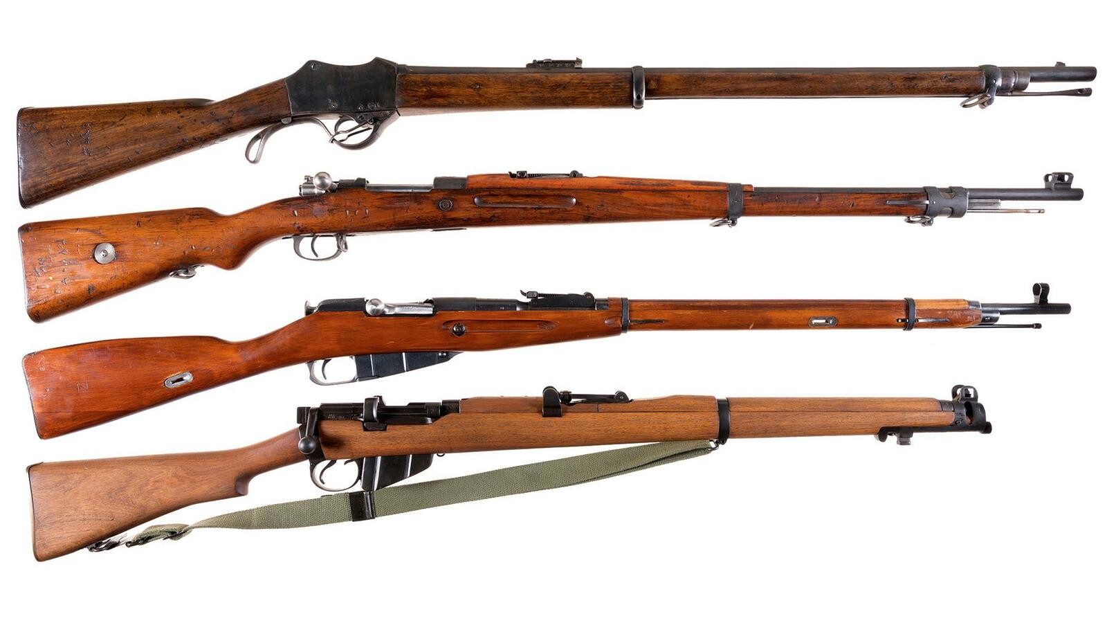 One Martini Rifle and Three Military Bolt Action Rifles | Rock Island ...