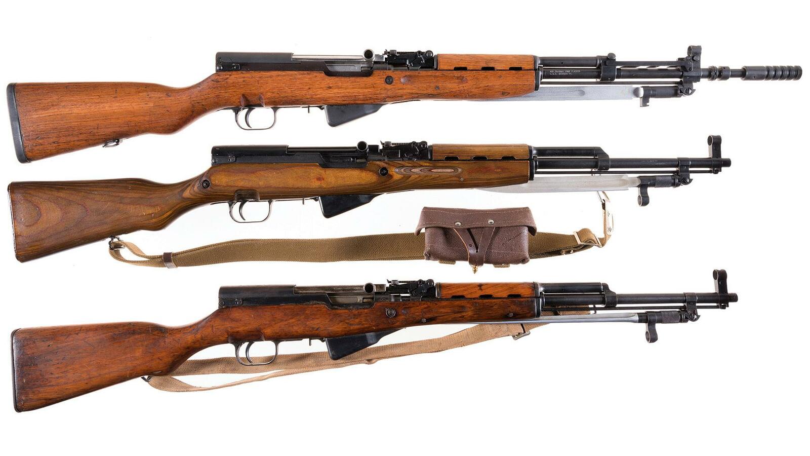 Three SKS Semi-Automatic Carbines w/ Bayonets | Rock Island Auction