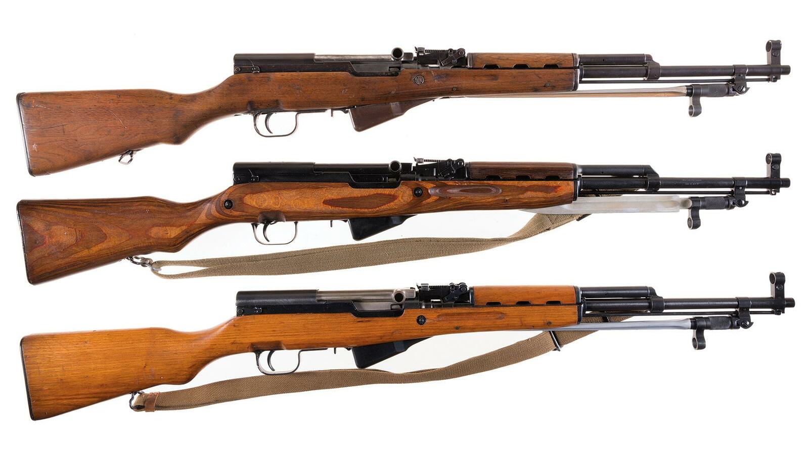 Three Semi-Automatic SKS Carbines w/ Bayonets