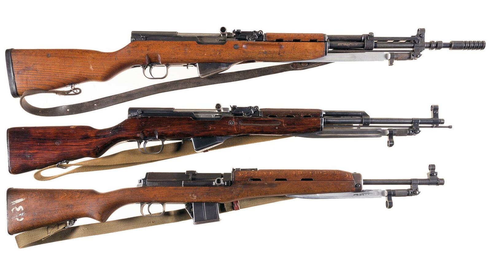 Three Semi-Automatic Military Carbines w/ Bayonets | Rock Island Auction