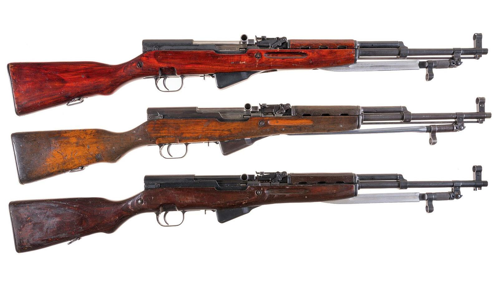 Three SKS Semi-Automatic Carbines w/ Bayonets | Rock Island Auction