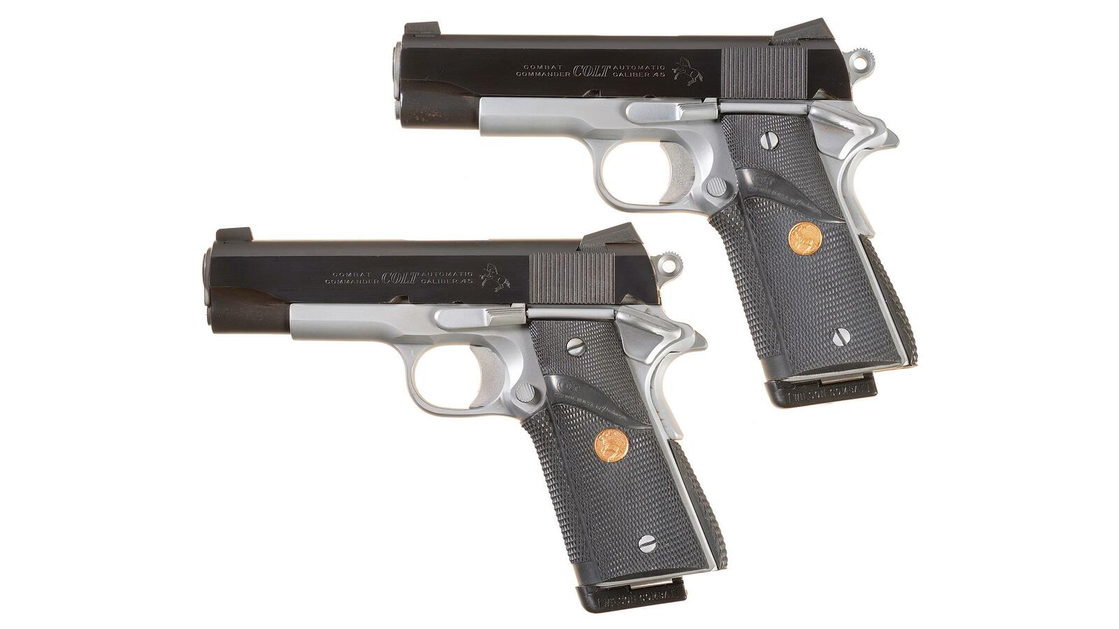 Two Colt Combat Commander Semi-Automatic Pistols | Rock