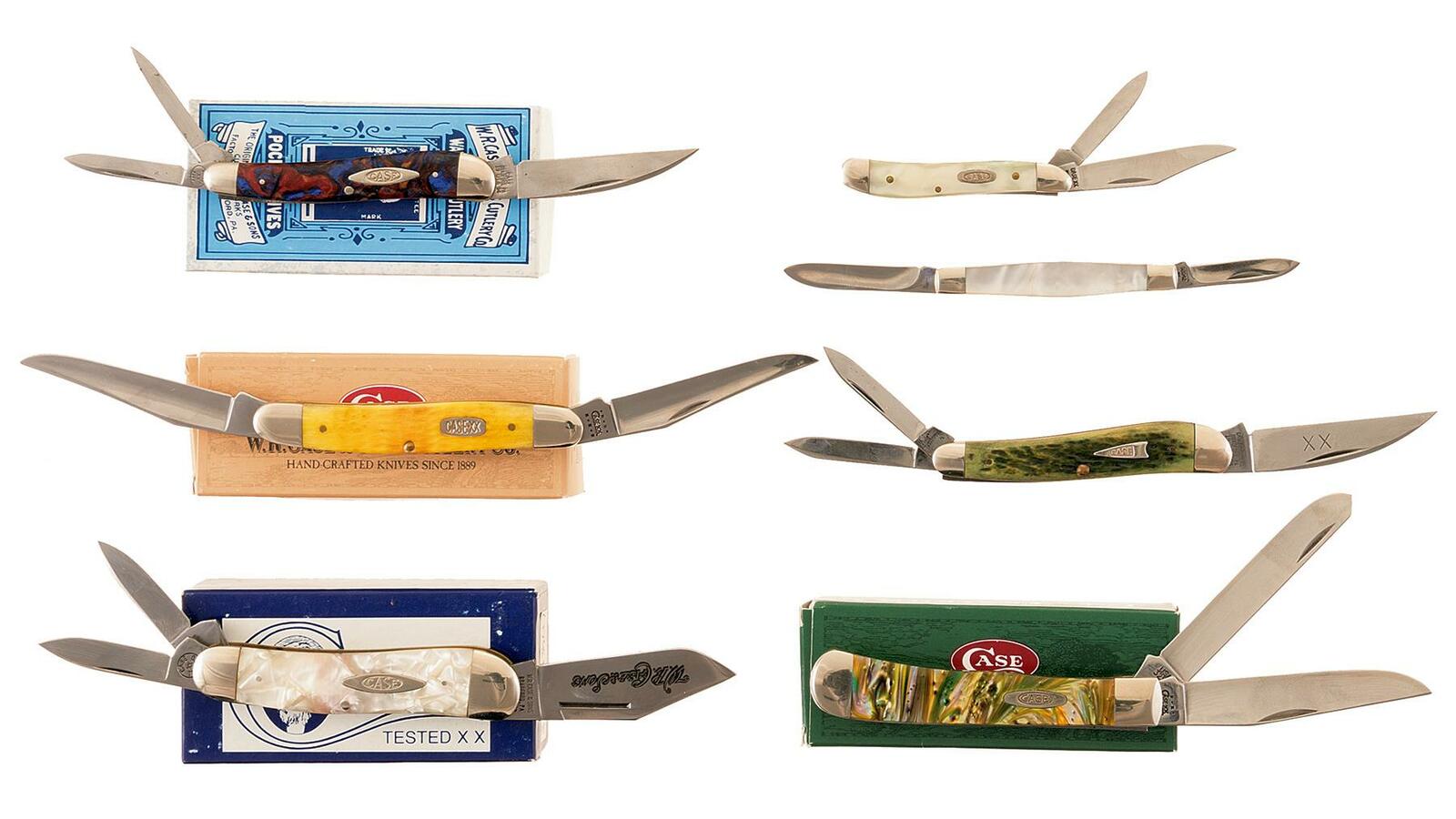 Collector's Lot of Seven Case Folding Pocket Knives Rock Island Auction