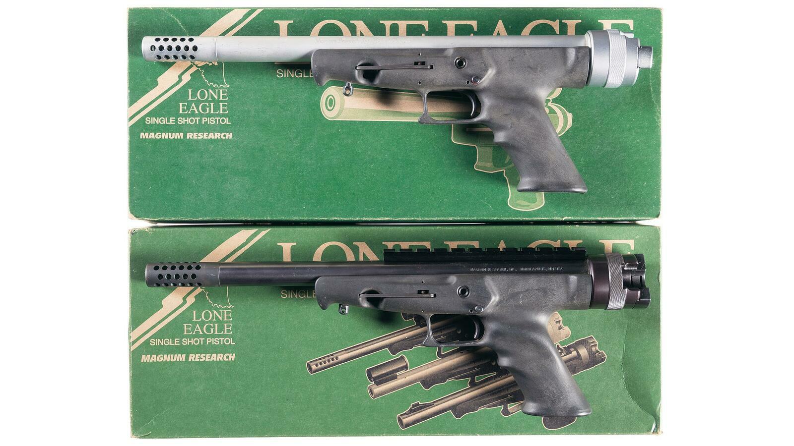 Two Magnum Research Inc. Lone Eagle Single Shot Pistols with