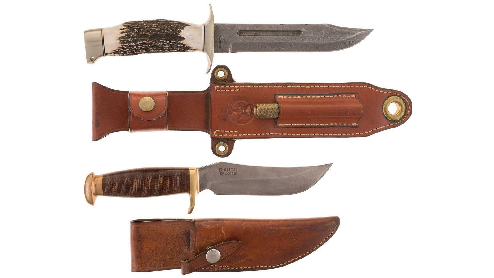Two Fixed Blade Knives with Sheaths Rock Island Auction